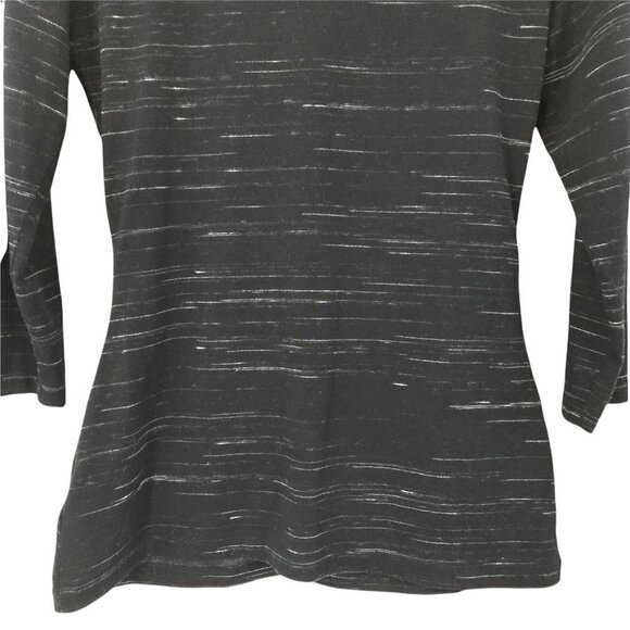 Vanessa Virginia Anthro Draped Bow Shirt Size S Heathered Space Dye Black Tied - Picture 10 of 12